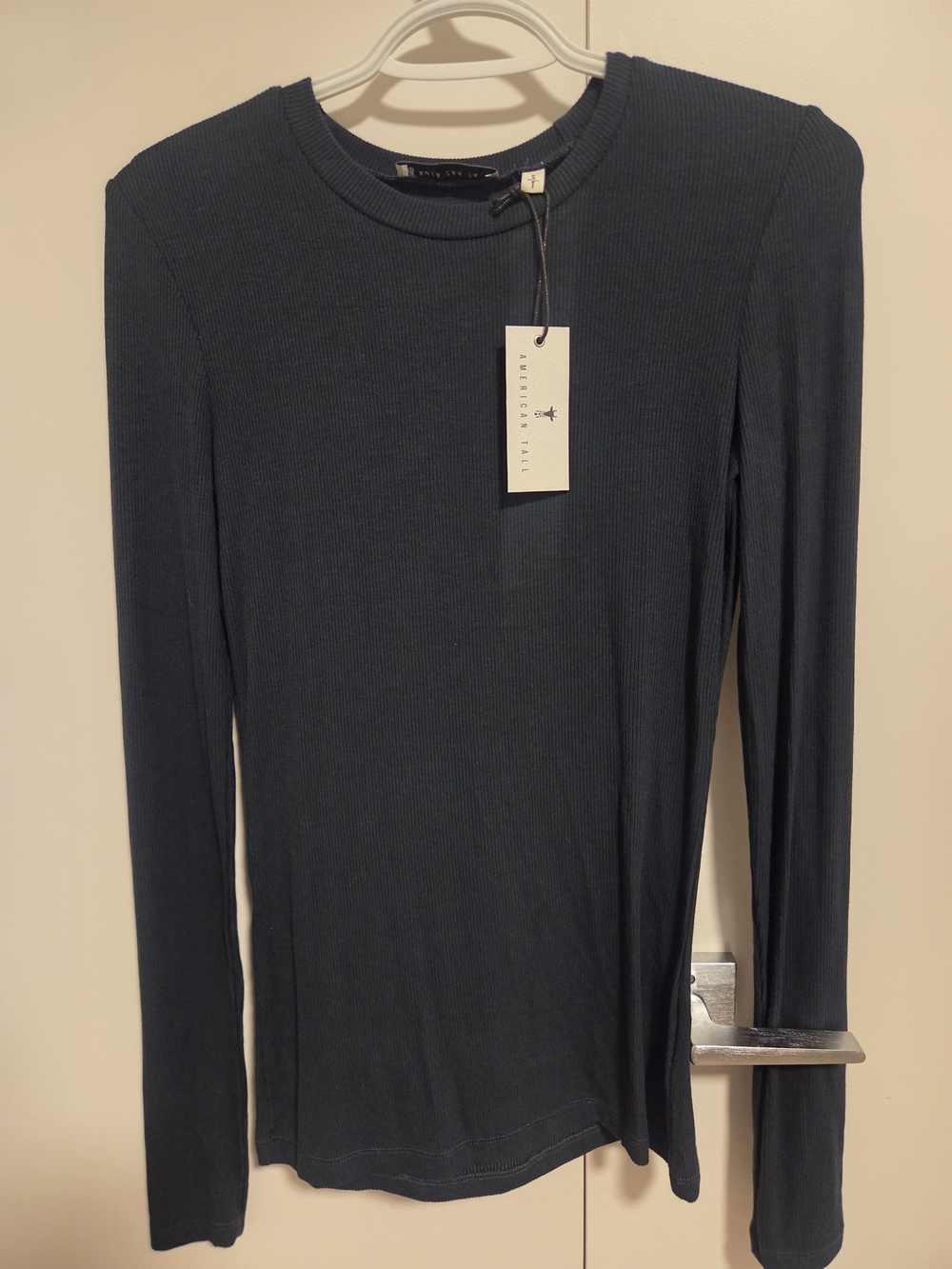 American Tall Ribbed Crewneck Top — Forest Green